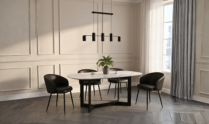 Manhattan Comfort Looma Metal Vegan Leather Side Chair-JenniferFurniture