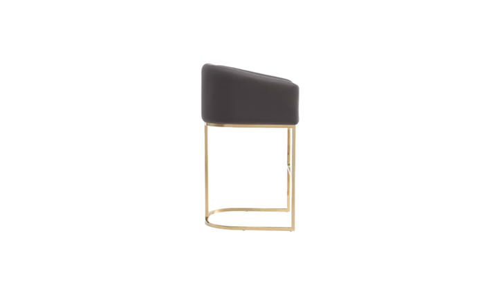Manhattan Comfort Louvre Metal Upholstered Barstool-Jennifer Furniture