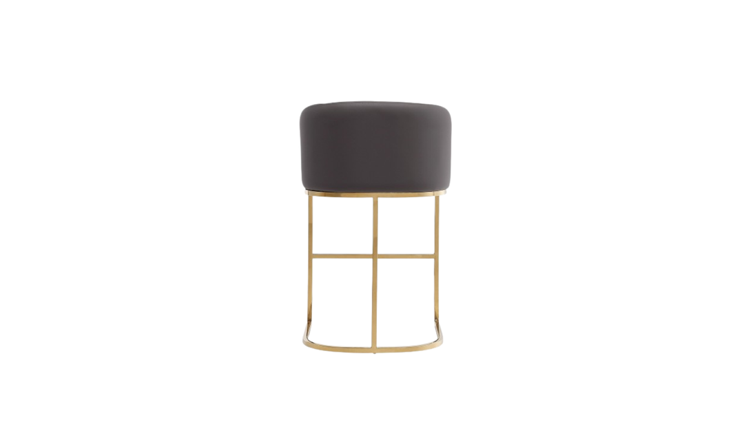 Manhattan Comfort Louvre Metal Upholstered Barstool-Jennifer Furniture