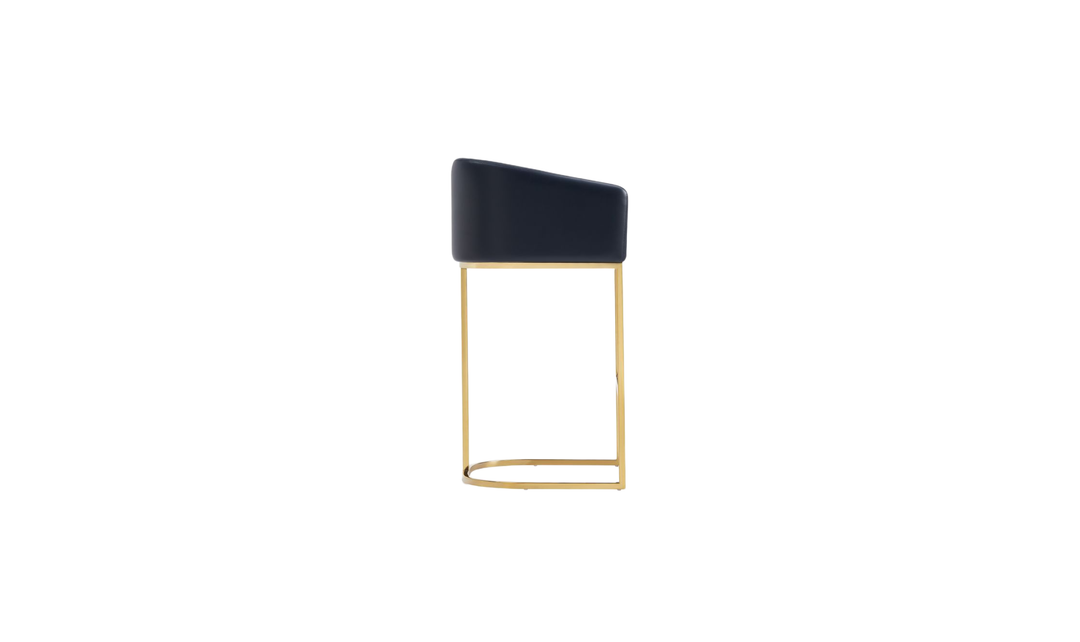 Manhattan Comfort Louvre Metal Upholstered Barstool-Jennifer Furniture