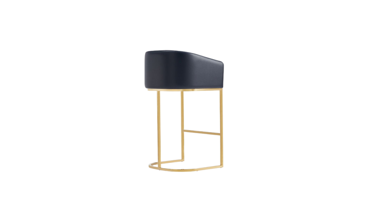 Manhattan Comfort Louvre Metal Upholstered Barstool-Jennifer Furniture