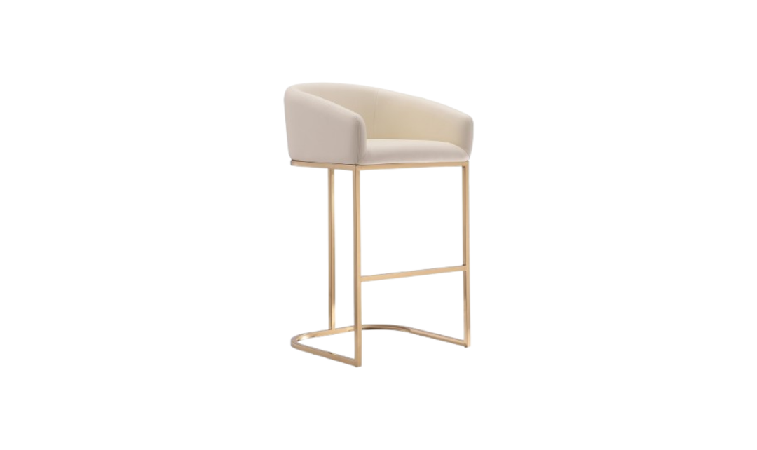 Manhattan Comfort Louvre Metal Upholstered Barstool-Jennifer Furniture