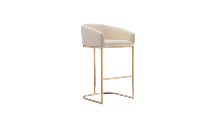 Manhattan Comfort Louvre Metal Upholstered Barstool-Jennifer Furniture