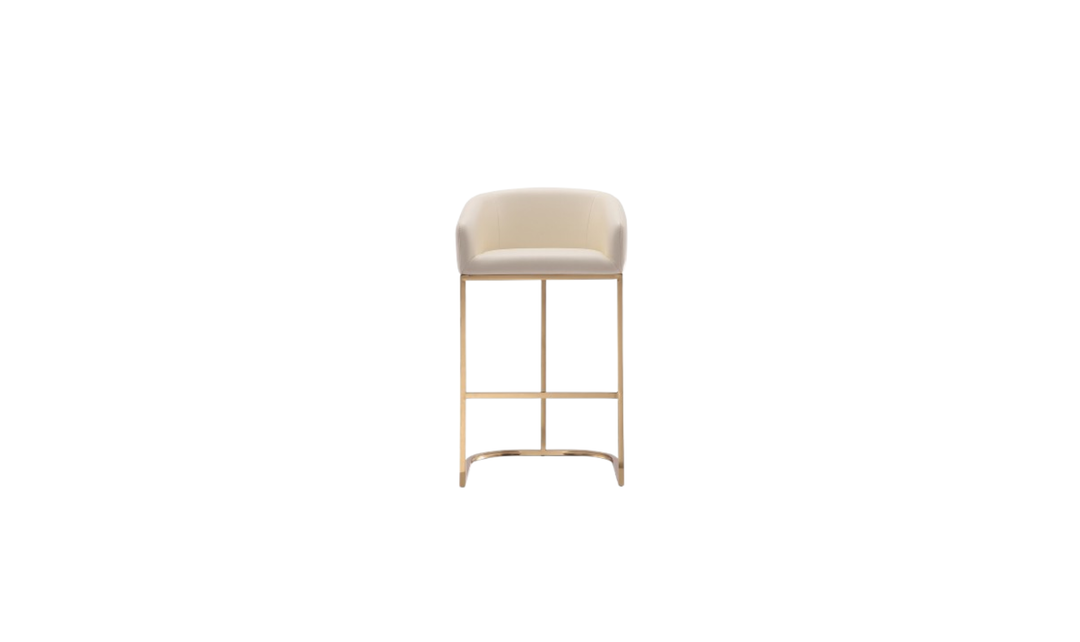Manhattan Comfort Louvre Metal Upholstered Barstool-Jennifer Furniture