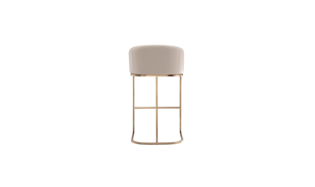 Manhattan Comfort Louvre Metal Upholstered Barstool-Jennifer Furniture