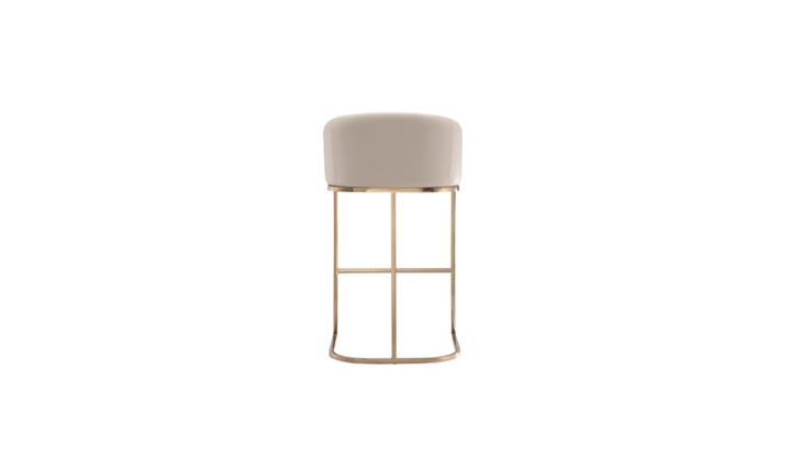 Manhattan Comfort Louvre Metal Upholstered Barstool-Jennifer Furniture