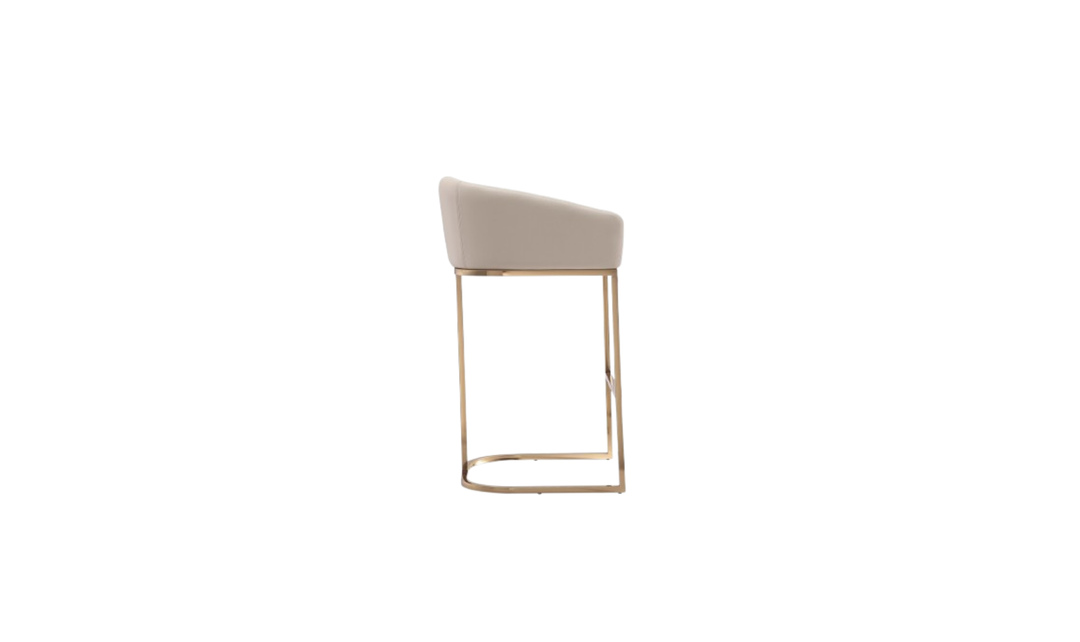 Manhattan Comfort Louvre Metal Upholstered Barstool-Jennifer Furniture