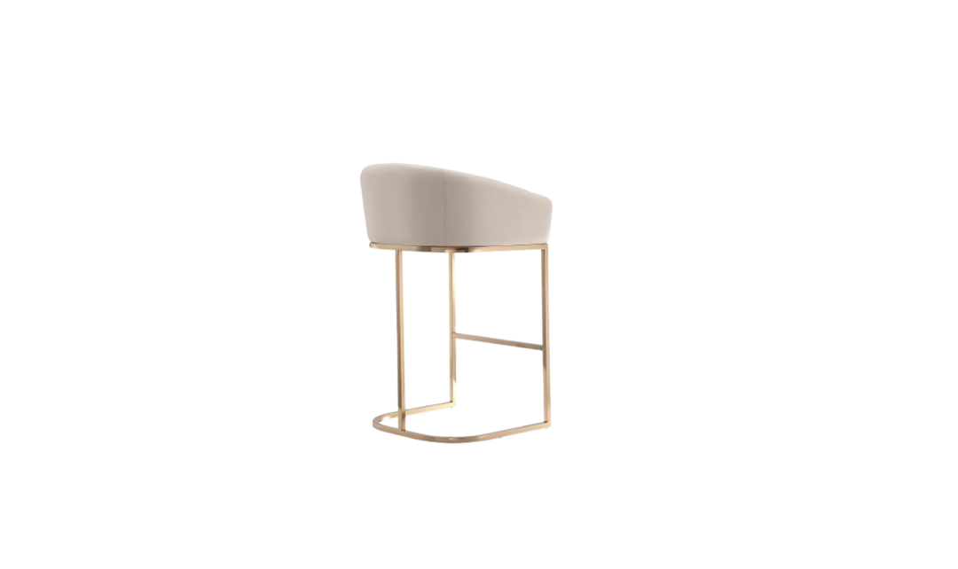 Manhattan Comfort Louvre Metal Upholstered Barstool-Jennifer Furniture