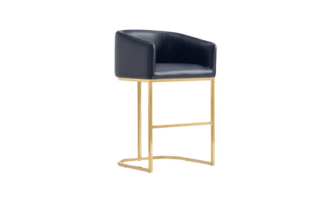 Manhattan Comfort Louvre Metal Upholstered Counter Stool-Jennifer Furniture