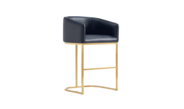 Manhattan Comfort Louvre Metal Upholstered Counter Stool-Jennifer Furniture