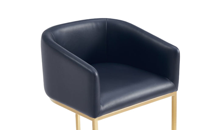 Manhattan Comfort Louvre Metal Upholstered Counter Stool-Jennifer Furniture