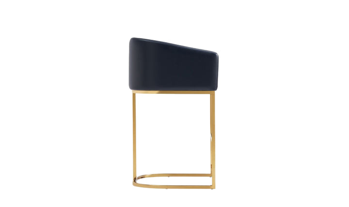 Manhattan Comfort Louvre Metal Upholstered Counter Stool-Jennifer Furniture