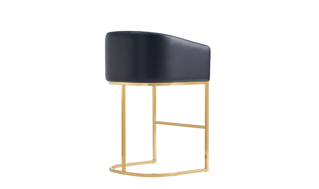 Manhattan Comfort Louvre Metal Upholstered Counter Stool-Jennifer Furniture
