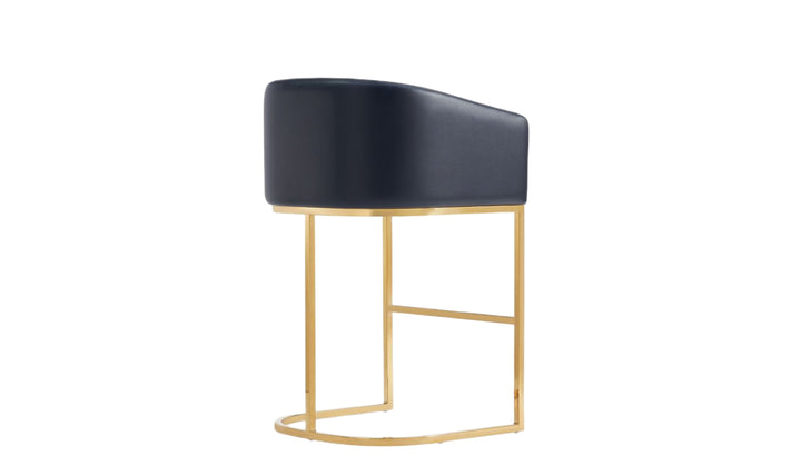 Manhattan Comfort Louvre Metal Upholstered Counter Stool-Jennifer Furniture