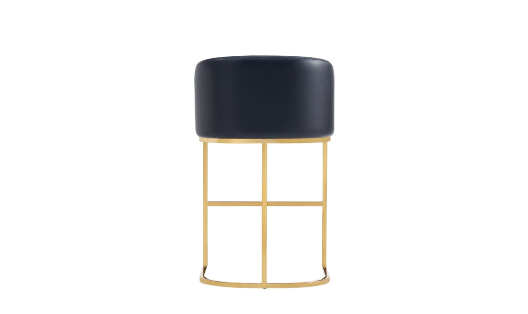Manhattan Comfort Louvre Metal Upholstered Counter Stool-Jennifer Furniture