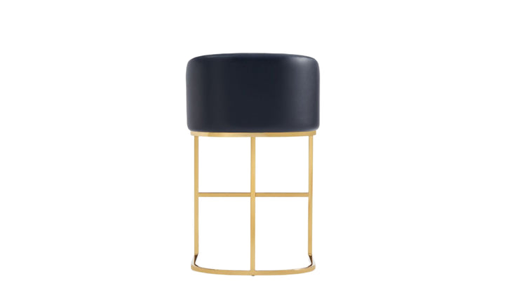 Manhattan Comfort Louvre Metal Upholstered Counter Stool-Jennifer Furniture