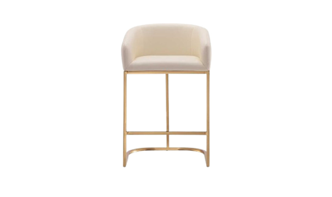 Manhattan Comfort Louvre Metal Upholstered Counter Stool-Jennifer Furniture