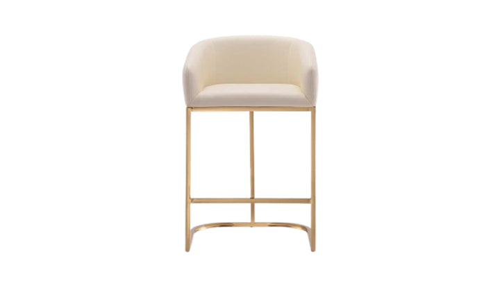 Manhattan Comfort Louvre Metal Upholstered Counter Stool-Jennifer Furniture