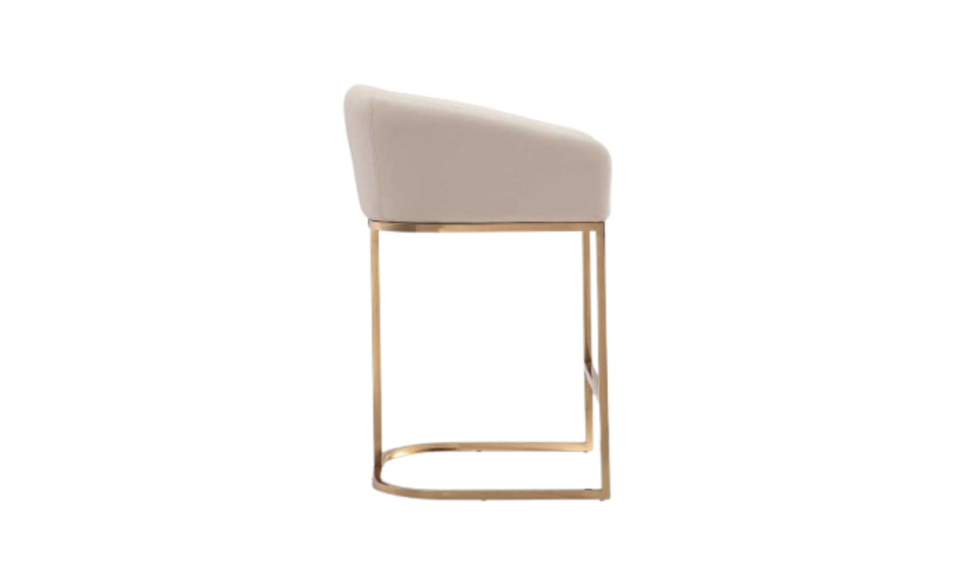 Manhattan Comfort Louvre Metal Upholstered Counter Stool-Jennifer Furniture