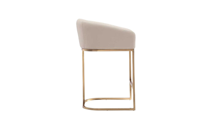 Manhattan Comfort Louvre Metal Upholstered Counter Stool-Jennifer Furniture