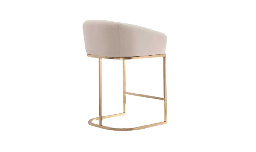 Manhattan Comfort Louvre Metal Upholstered Counter Stool-Jennifer Furniture