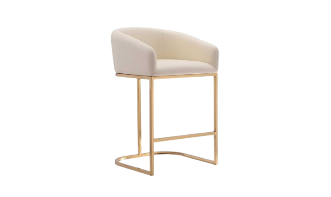 Manhattan Comfort Louvre Metal Upholstered Counter Stool-Jennifer Furniture
