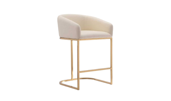 Manhattan Comfort Louvre Metal Upholstered Counter Stool-Jennifer Furniture