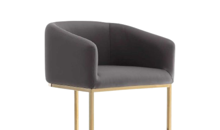 Manhattan Comfort Louvre Metal Upholstered Counter Stool-Jennifer Furniture
