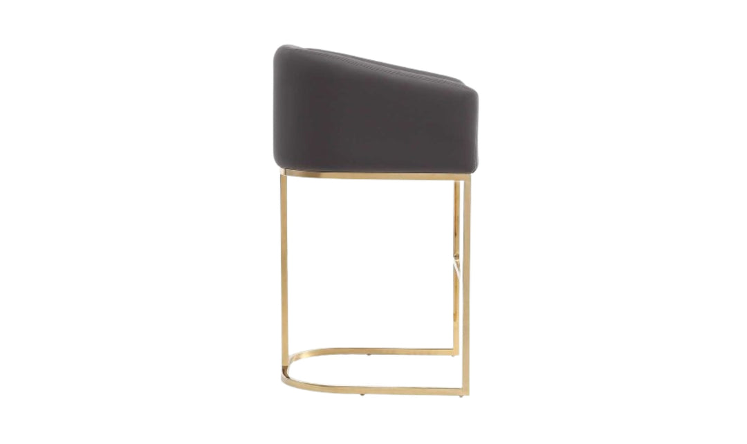 Manhattan Comfort Louvre Metal Upholstered Counter Stool-Jennifer Furniture