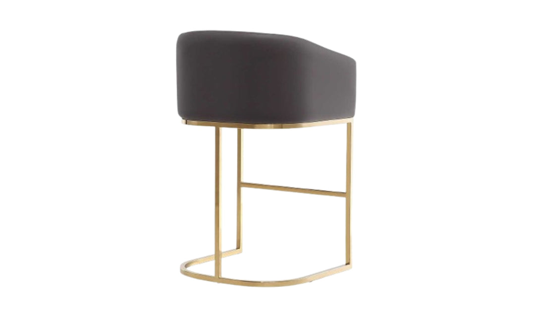 Manhattan Comfort Louvre Metal Upholstered Counter Stool-Jennifer Furniture