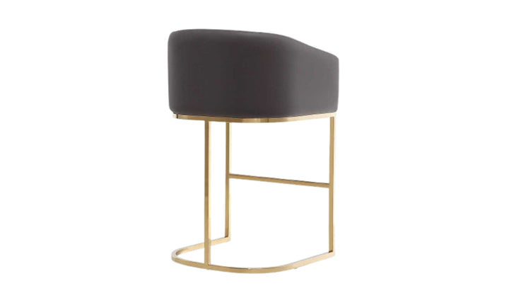 Manhattan Comfort Louvre Metal Upholstered Counter Stool-Jennifer Furniture