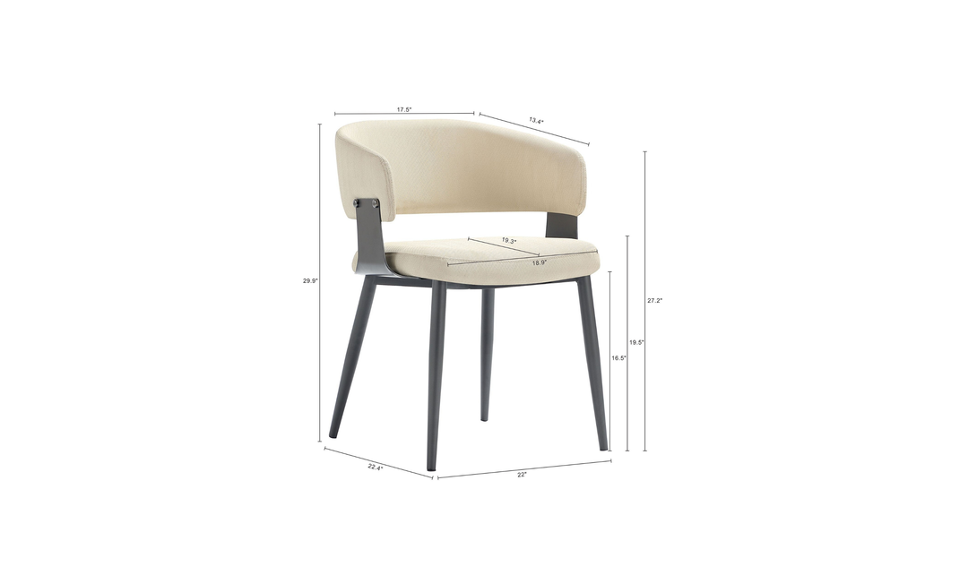 Manhattan Comfort Vegan Leather Luce Metal Base Dining Chair