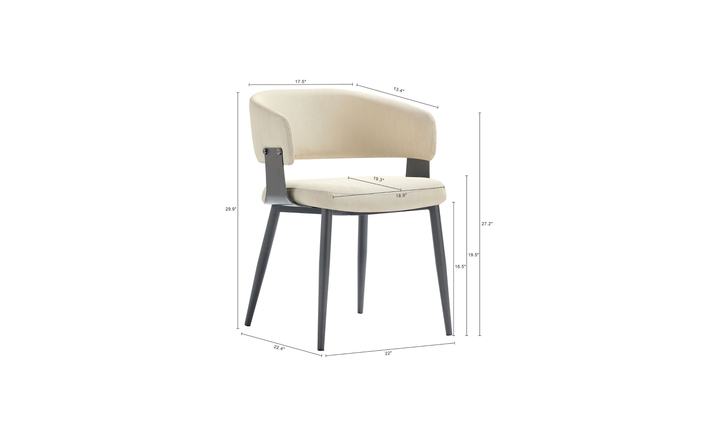 Manhattan Comfort Vegan Leather Luce Metal Base Dining Chair