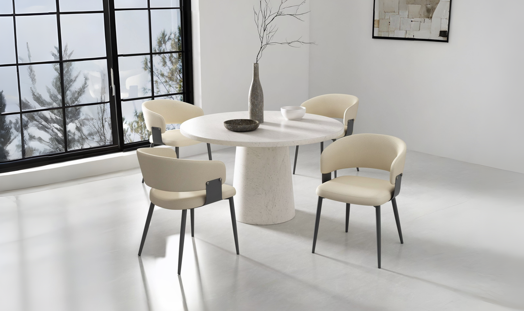 Manhattan Comfort Vegan Leather Luce Metal Base Dining Chair