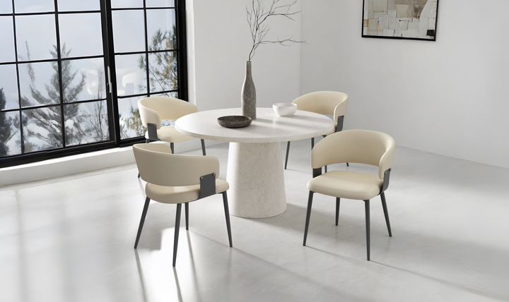 Manhattan Comfort Vegan Leather Luce Metal Base Dining Chair