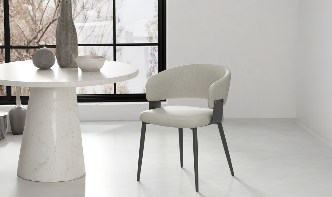 Manhattan Comfort Vegan Leather Luce Metal Base Dining Chair