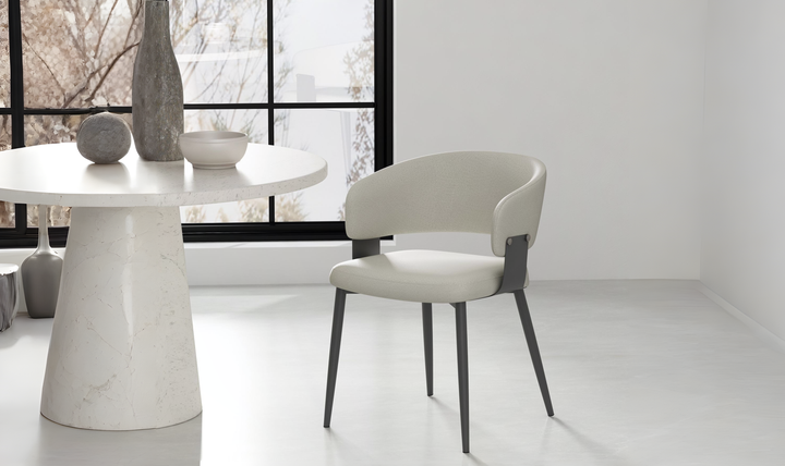 Manhattan Comfort Vegan Leather Luce Metal Base Dining Chair