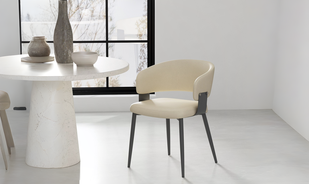 Manhattan Comfort Vegan Leather Luce Metal Base Dining Chair