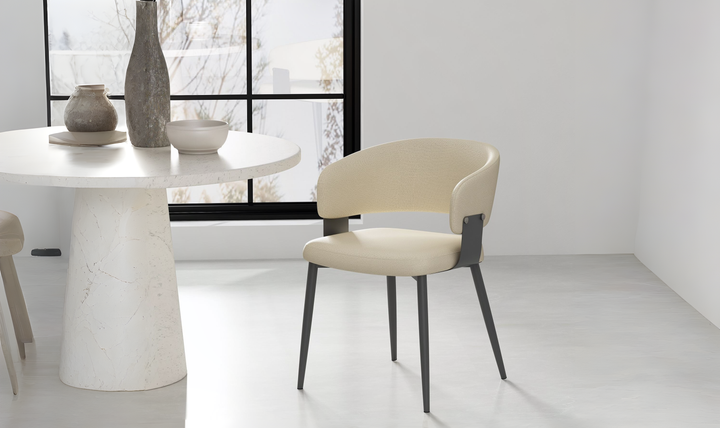 Manhattan Comfort Vegan Leather Luce Metal Base Dining Chair