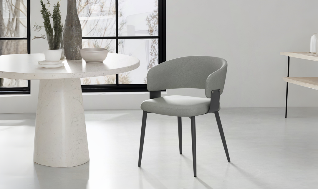 Manhattan Comfort Vegan Leather Luce Metal Base Dining Chair