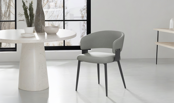 Manhattan Comfort Vegan Leather Luce Metal Base Dining Chair