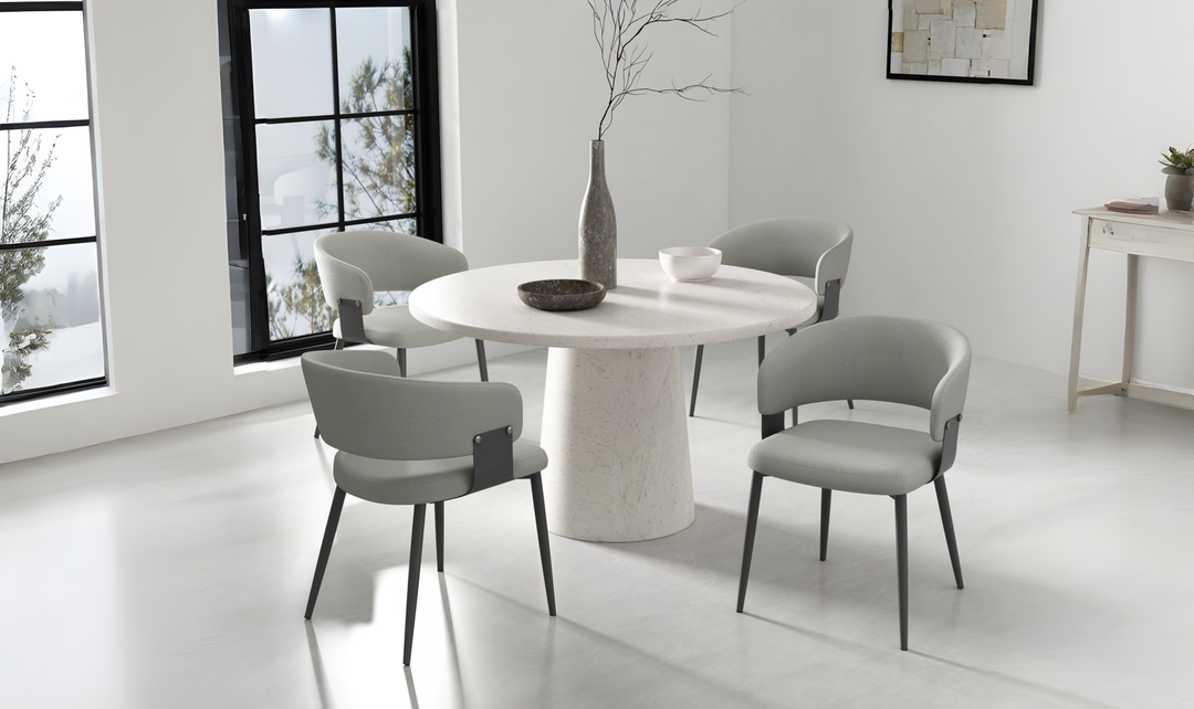 Manhattan Comfort Vegan Leather Luce Metal Base Dining Chair