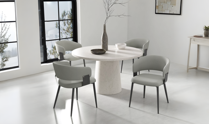 Manhattan Comfort Vegan Leather Luce Metal Base Dining Chair