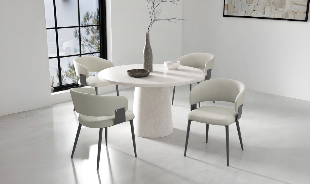Manhattan Comfort Vegan Leather Luce Metal Base Dining Chair
