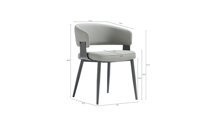 Manhattan Comfort Vegan Leather Luce Metal Base Dining Chair