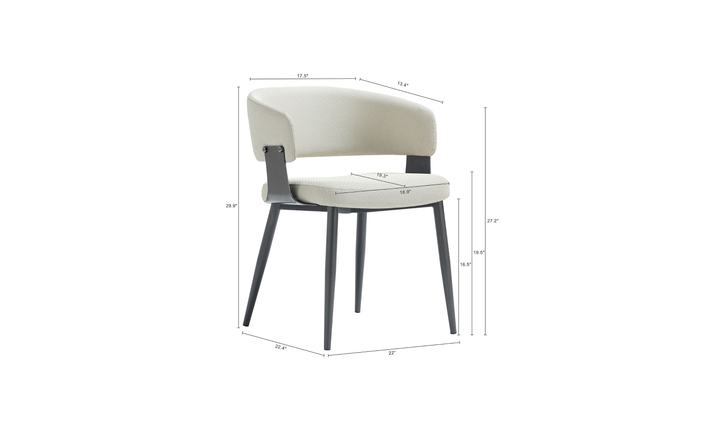 Manhattan Comfort Vegan Leather Luce Metal Base Dining Chair
