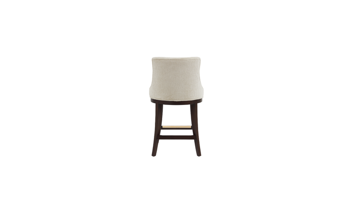 Manhattan Comfort Lucia Chenille Wood Counter Stool-Jennifer Furniture
