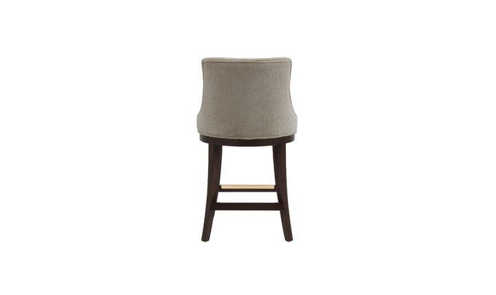 Manhattan Comfort Lucia Chenille Wood Counter Stool-Jennifer Furniture