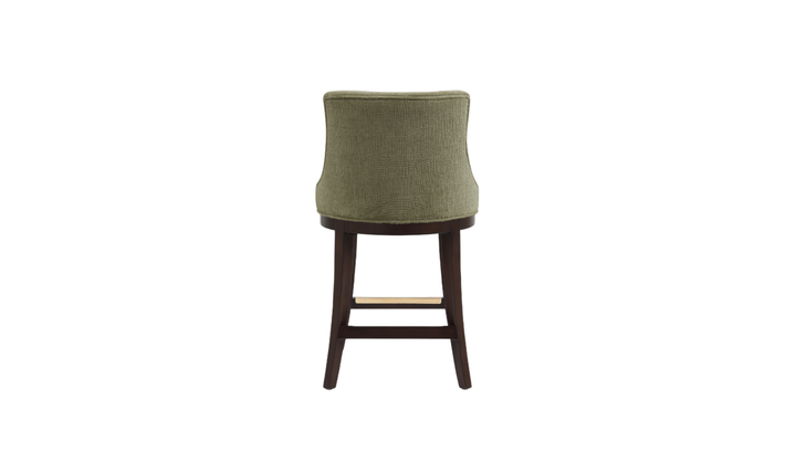 Manhattan Comfort Lucia Chenille Wood Counter Stool-Jennifer Furniture