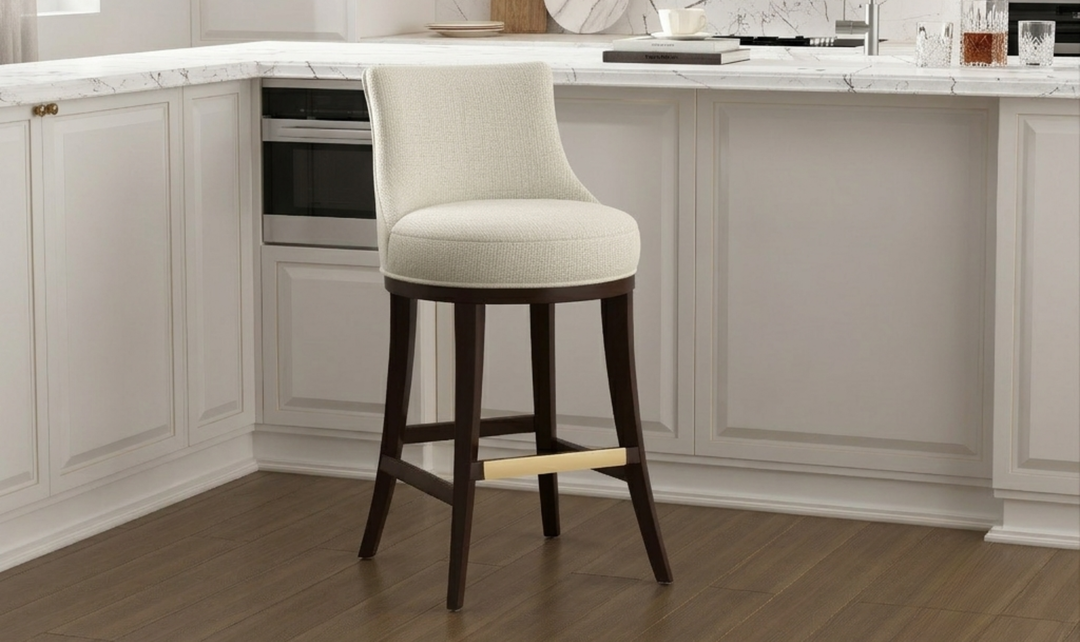 Manhattan Comfort Lucia Wooden Upholstered Chenille Barstool-jennifer